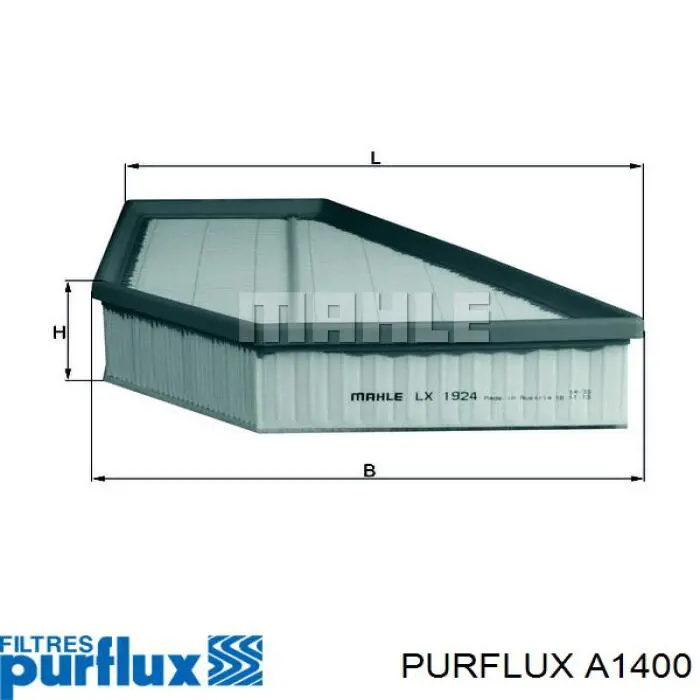A1400 Purflux Filtr powietrza