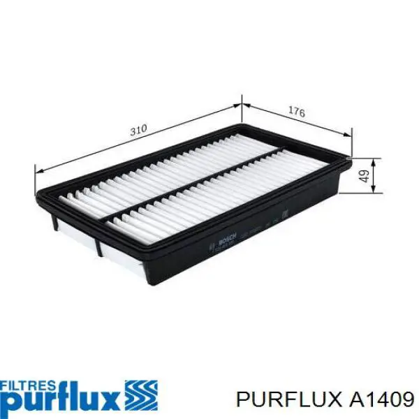 Filtr powietrza Purflux A1409 cena, od 9,56 USD