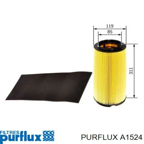 Filtr powietrza Purflux A1524 cena, od 36,02 USD