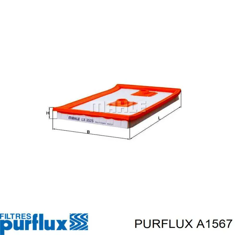 Filtr powietrza Purflux A1567 cena, od 9,34 USD