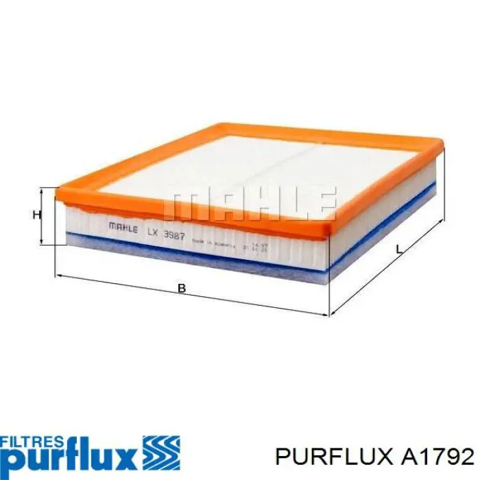 A1792 Purflux Filtr powietrza