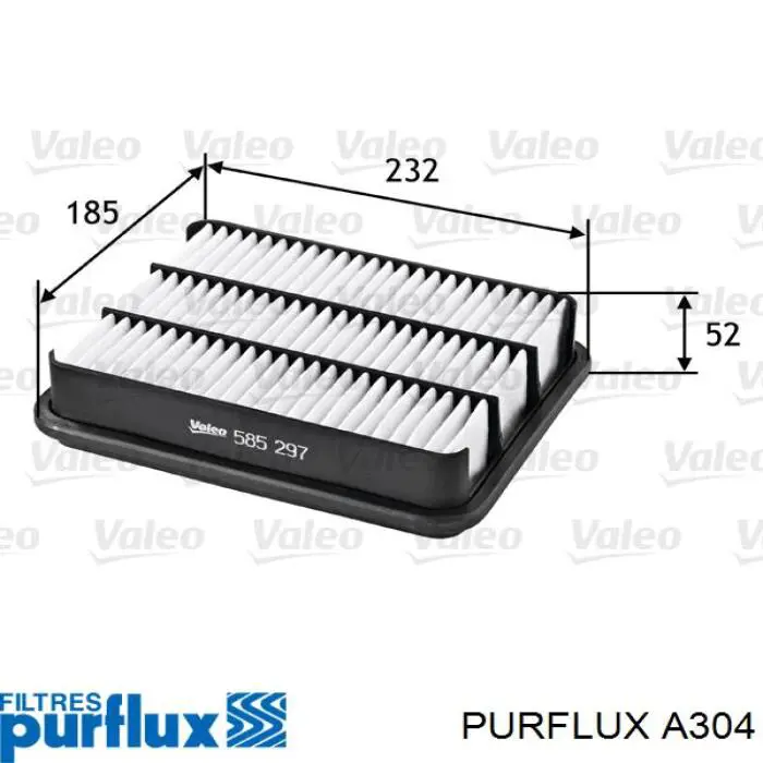 Do koszyka A304 Purflux Filtr powietrza