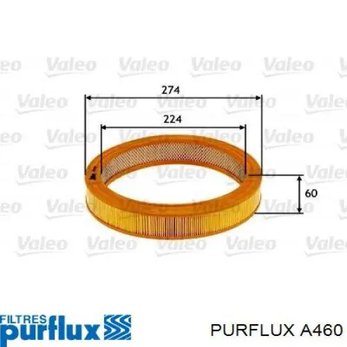 Do koszyka A460 Purflux Filtr powietrza