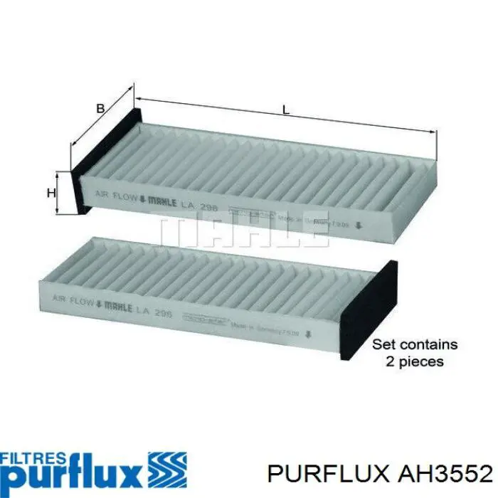 AH3552 Purflux Filtr kabiny