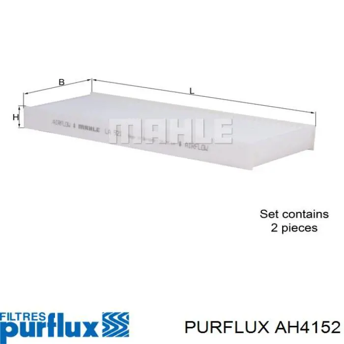 Do koszyka AH4152 Purflux Filtr kabiny