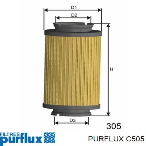 Filtr paliwa Purflux C505 cena, od 24,69 USD