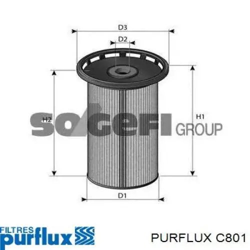 Filtr paliwa Purflux C801 cena, od 24,71 USD