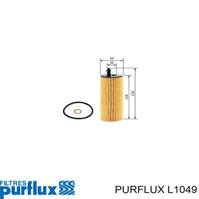 Do koszyka L1049 Purflux Filtr oleju