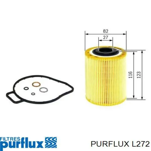 Filtr oleju Purflux L272 cena, od 11,70 USD