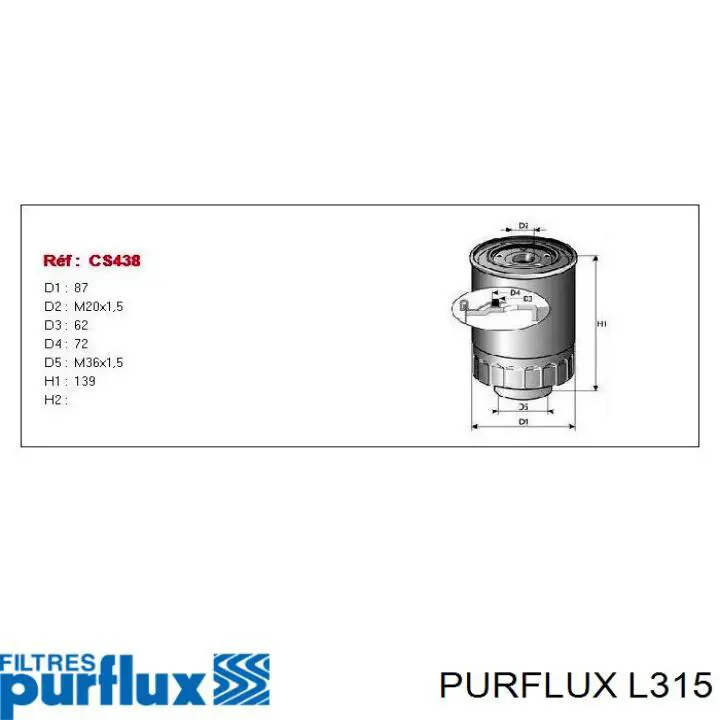 Filtr oleju L315 Purflux
