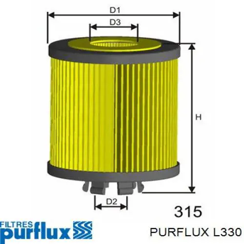Do koszyka L330 Purflux Filtr oleju