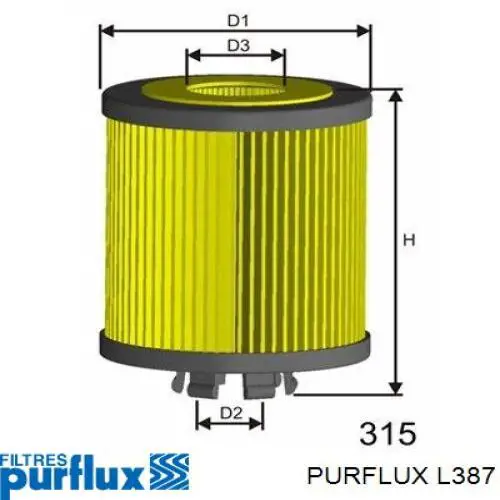 Filtr oleju Purflux L387 cena, od 7,84 USD