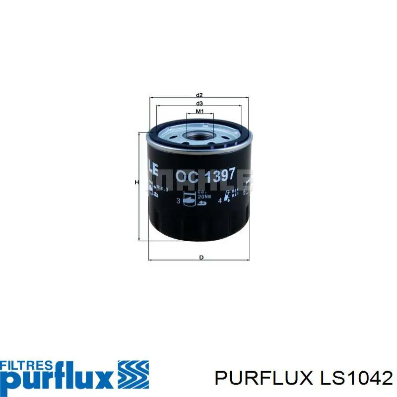 LS1042 Purflux Filtr oleju