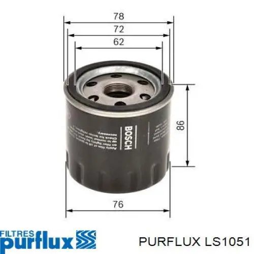 Filtr oleju Purflux LS1051 cena, od 7,79 USD