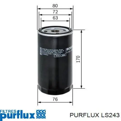 Do koszyka LS243 Purflux Filtr oleju