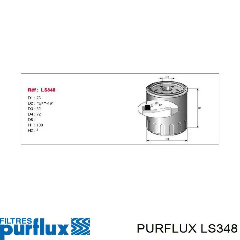 LS348 Purflux Filtr oleju