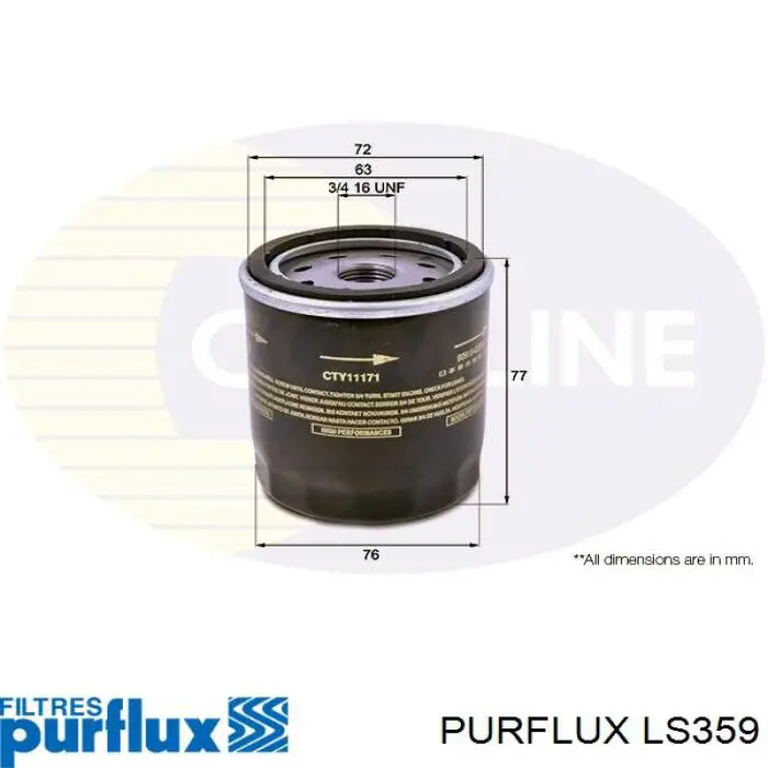 Filtr oleju Purflux LS359 cena, od 7,28 USD