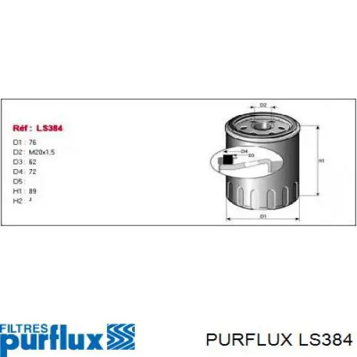 Filtr oleju Purflux LS384 cena, od 8,00 USD