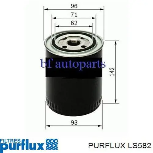 Filtr oleju Purflux LS582 cena, od 17,38 USD