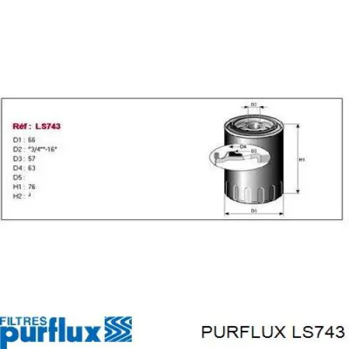 Filtr oleju Purflux LS743 cena, od 6,41 USD