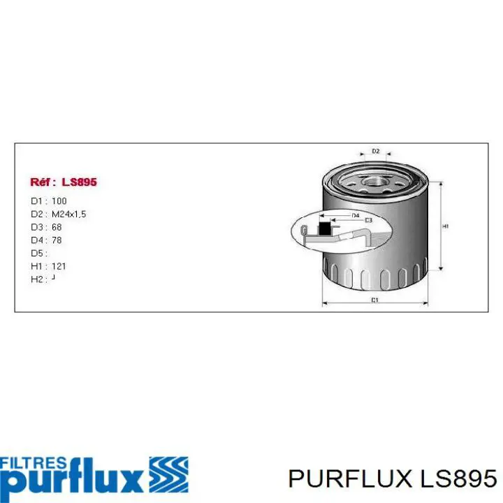 Filtr oleju Purflux LS895 cena, od 14,77 USD