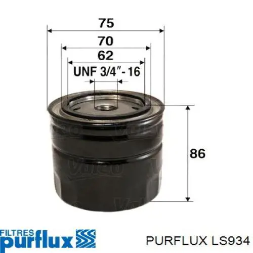 Filtr oleju Purflux LS934 cena, od 7,75 USD