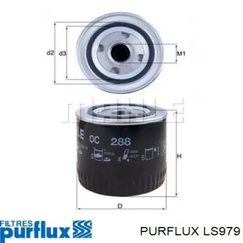 Filtr oleju LS979 Purflux
