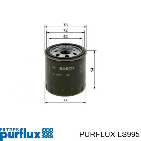 Filtr oleju Purflux LS995 cena, od 10,86 USD