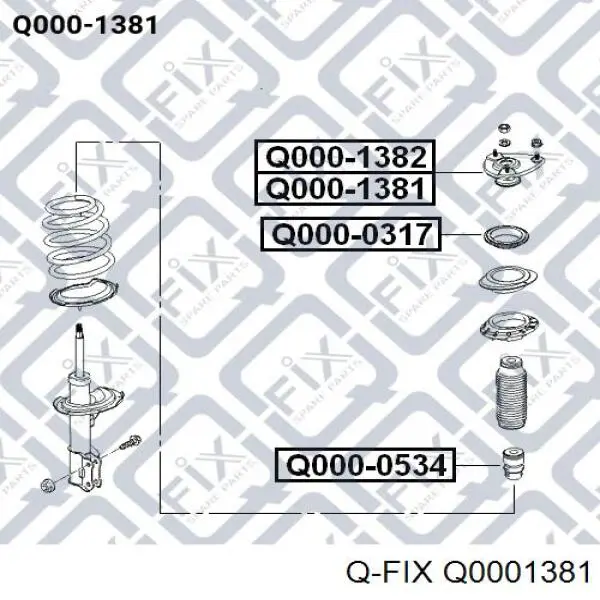 Q0001381 Q-fix podpora amortyzatora przedniego lewego