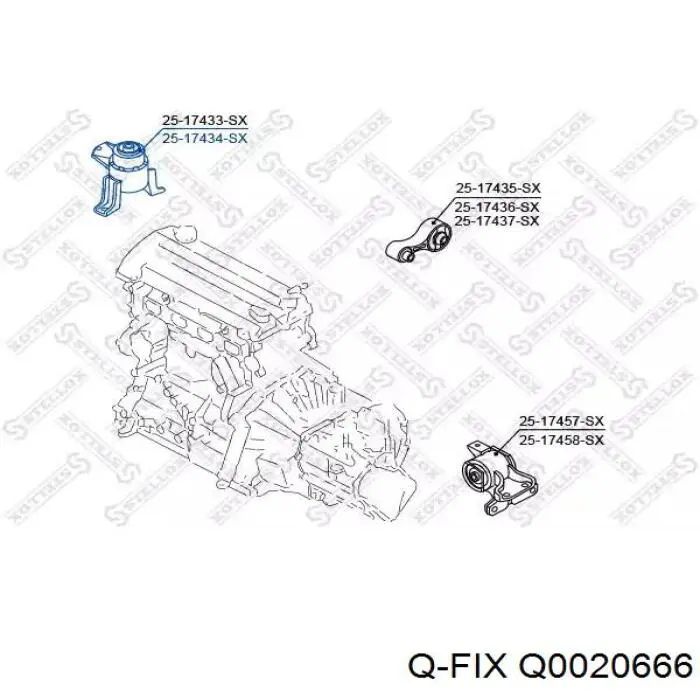 Do koszyka Q0020666 Q-fix Poduszka (podpora) silnika prawa