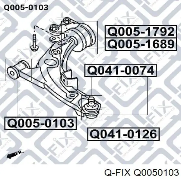 Q0050103 Q-fix silentblock przedniego wahacza dolnego