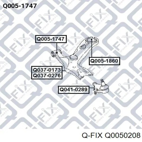 Q0050208 Q-fix Silentblock wahacza poprzecznego tylnego wewnętrzny
