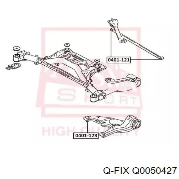 Silentblock wahacza tylnego dolnego Q0050427 Q-fix