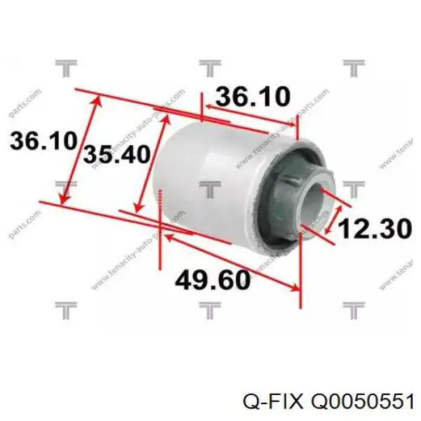 Silentblock wahacza tylnego dolnego Q0050551 Q-fix