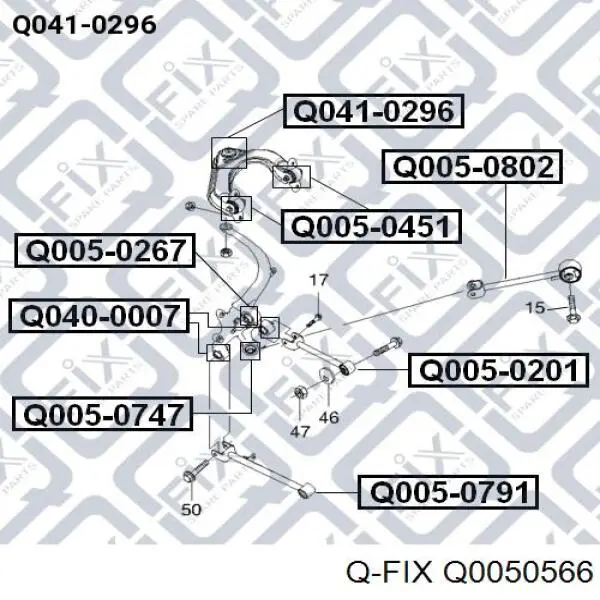 Q0050566 Q-fix Silentblock wahacza tylnego górnego