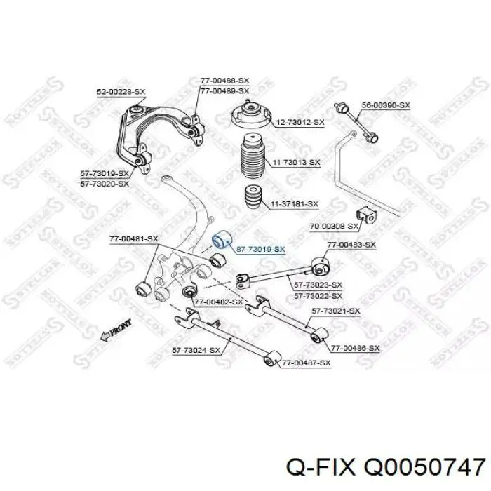 Silentblock czopu tylnego Q-fix Q0050747