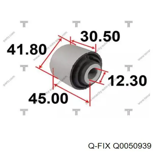 Do koszyka Q0050939 Q-fix Silentblock drążka poprzecznego (zawieszenia tylnego)