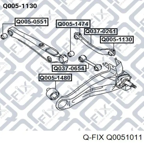 Silentblock wahacza poprzecznego tylnego zewnętrzny Q-fix Q0051011 cena, od 13,80 USD