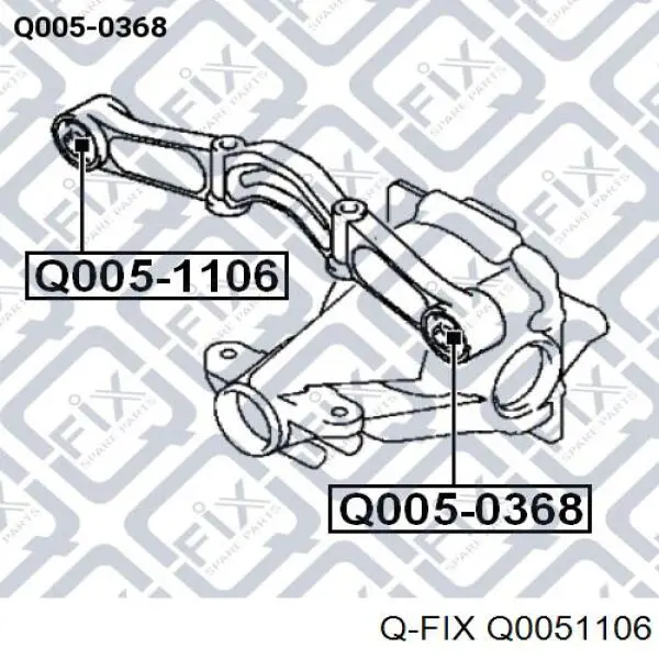 Silentblock trawersu do mocowania tylnego reduktora prawy Q0051106 Q-fix