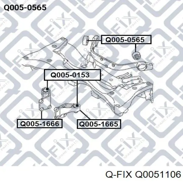 Q0051106 Q-fix Silentblock trawersu do mocowania tylnego reduktora prawy