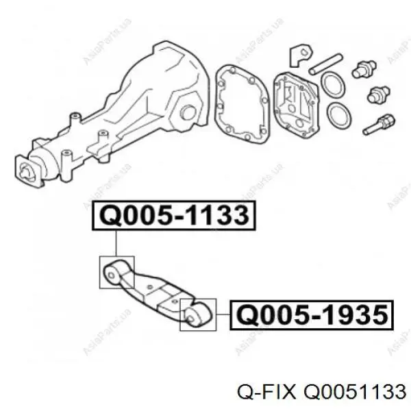 Do koszyka Q0051133 Q-fix Silentblock trawersu do mocowania tylnego reduktora prawy