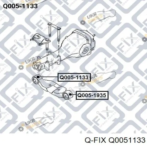 Q0051133 Q-fix Silentblock trawersu do mocowania tylnego reduktora prawy