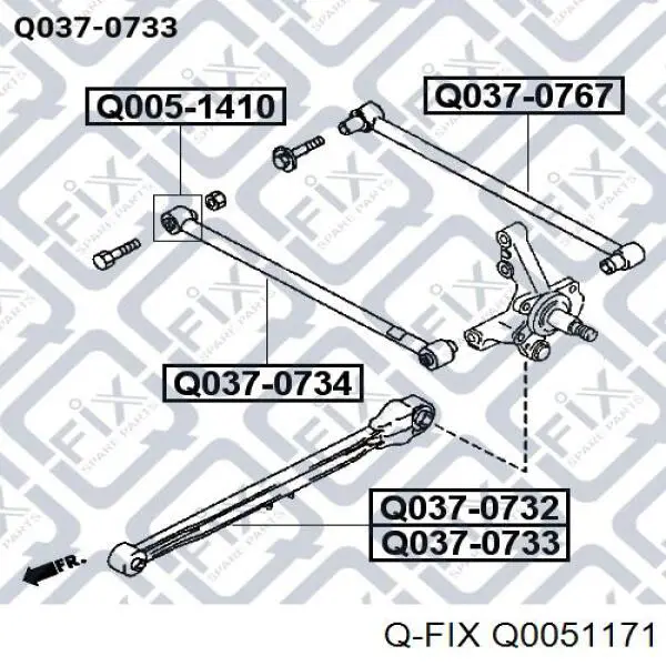 Q0051171 Q-fix Silentblock tylnego wahacza podłużnego przedni