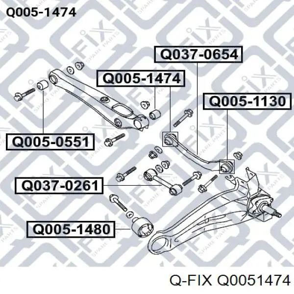 Silentblock wahacza poprzecznego tylnego zewnętrzny Q-fix Q0051474 cena, od 13,80 USD
