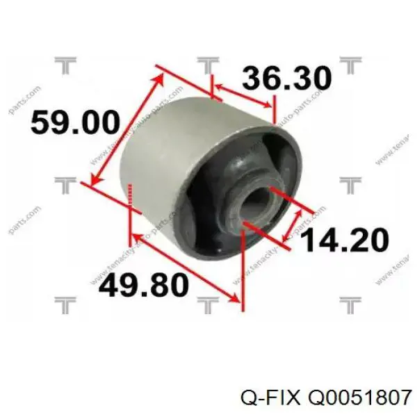 Do koszyka Q0051807 Q-fix Silentblock tylnego wahacza podłużnego przedni