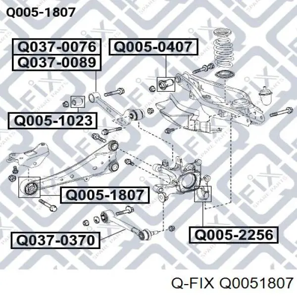 Q0051807 Q-fix silentblock tylnego wahacza podłużnego przedni