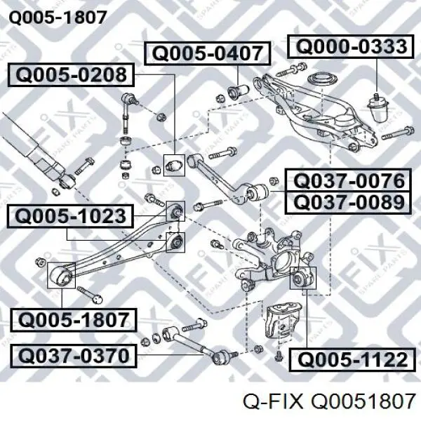 Q0051807 Q-fix Silentblock tylnego wahacza podłużnego przedni