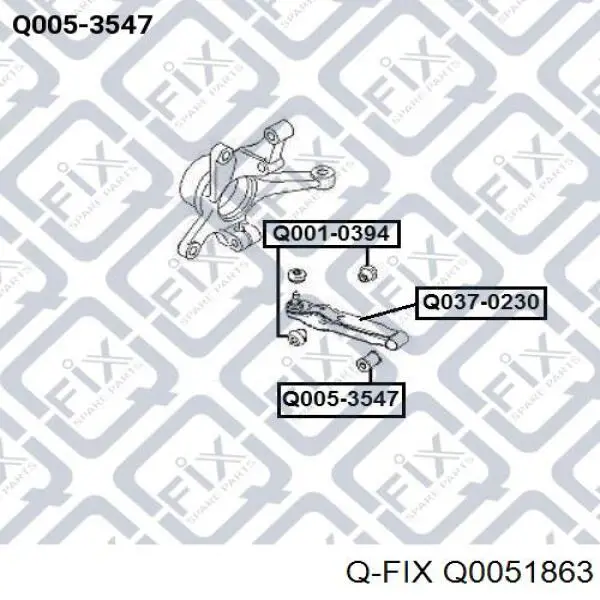 Silentblock tylnego wahacza podłużnego tyłny Q0051863 Q-fix