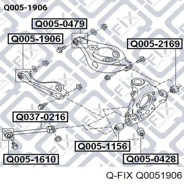 Q0051906 Q-fix silentblock wahacza poprzecznego tylnego wewnętrzny