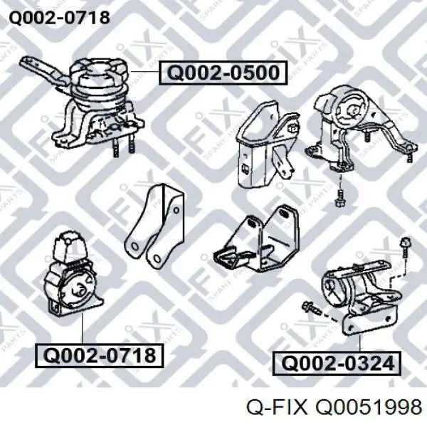 Silentblock trawersu do mocowania tylnego reduktora przedni Q0051998 Q-fix